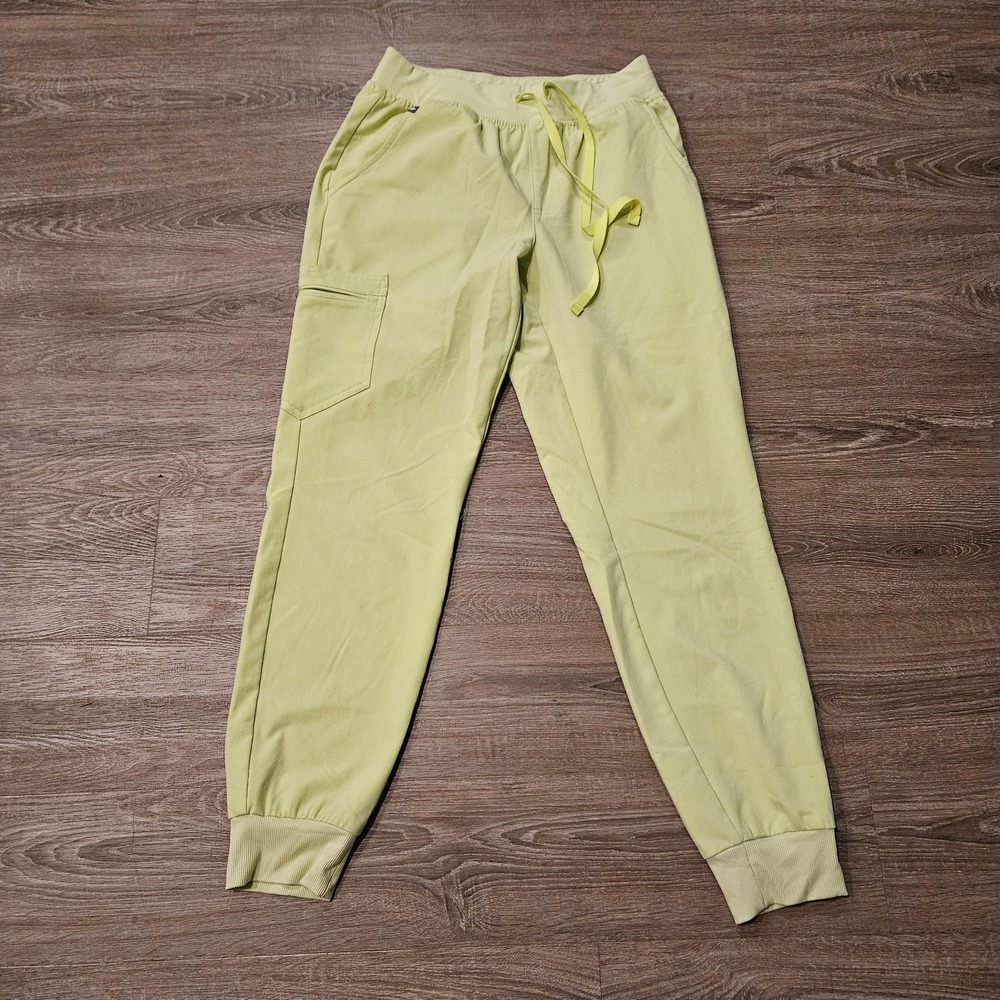 FIGS Zamora Jogger Scrub‎ Pants Womens Small Lime Green Medical Cargo PO 5330